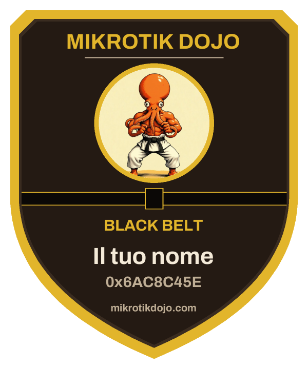 Example of a black belt badge